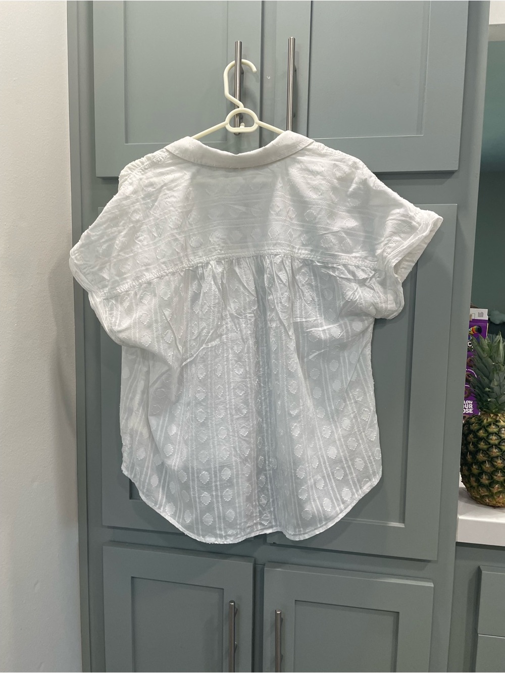 Anthropologie White Button-Down Tie-Hem Blouse - Picture 8 of 8